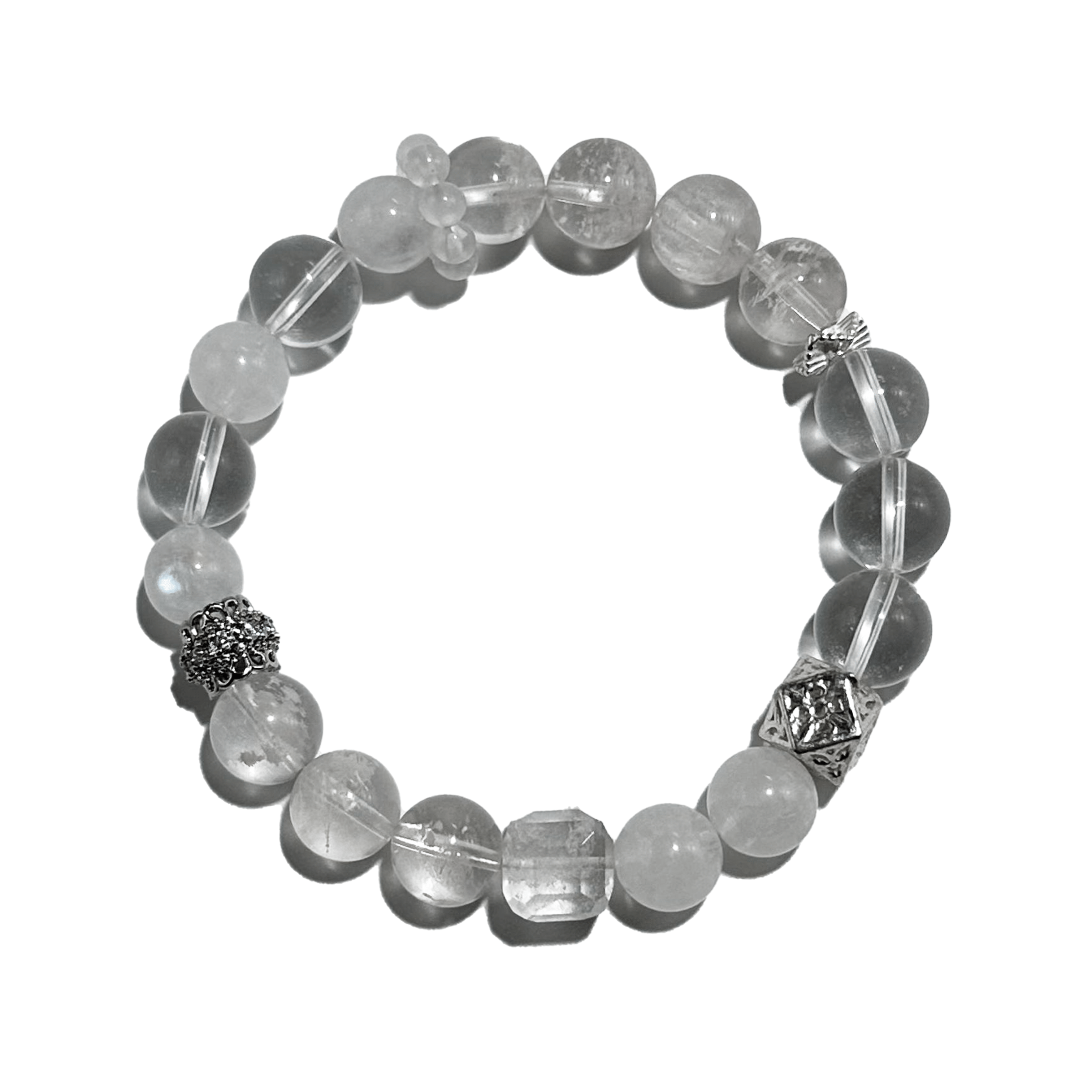 Pure Light â Moonstone & Clear Quartz crystal Bracelet - ASTROSOUL