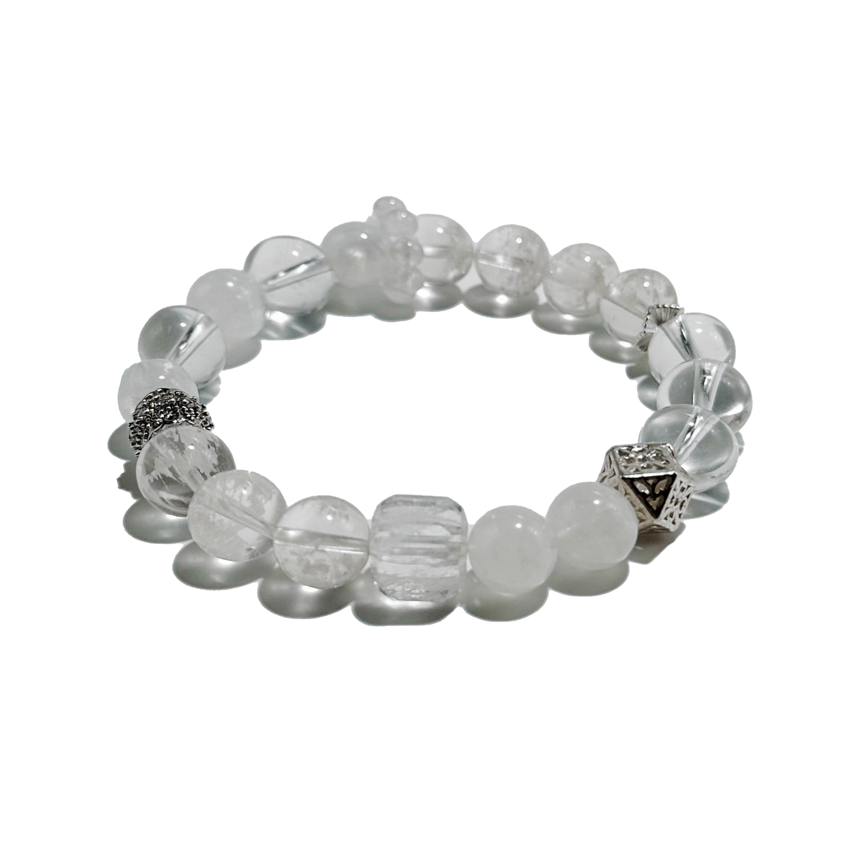 Pure Light â Moonstone & Clear Quartz crystal Bracelet - ASTROSOUL