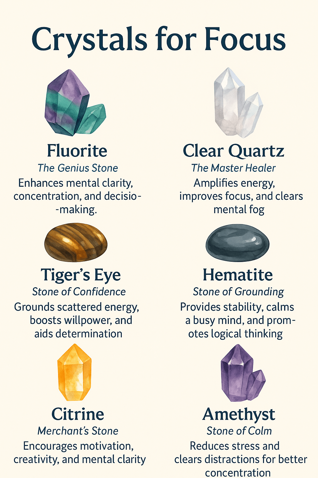 Crystals for Focus and Mental Clarity - ASTROSOUL