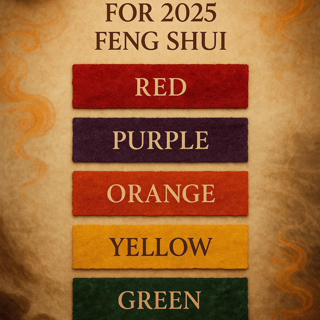 Lucky Colors for 2025 Feng Shui Red Purple Orange Yellow Green - ASTROSOUL