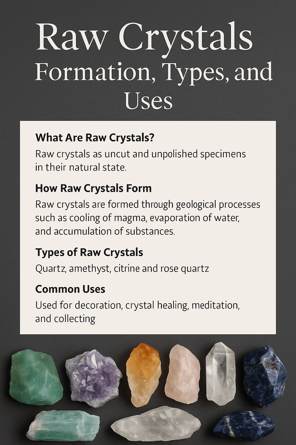 Raw Crystals: Formation, Characteristics, and Everyday Uses - ASTROSOUL