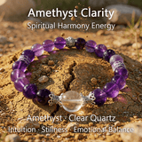 Amethyst Clarity Bracelet – Amethyst & Clear Quartz - ASTROSOUL