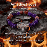 Amethyst Love Bracelet – Amethyst, Strawberry Quartz & Clear Quartz - ASTROSOUL