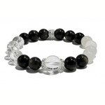Balance Energy Bracelet – Obsidian, Clear Quartz & Moonstone - ASTROSOUL