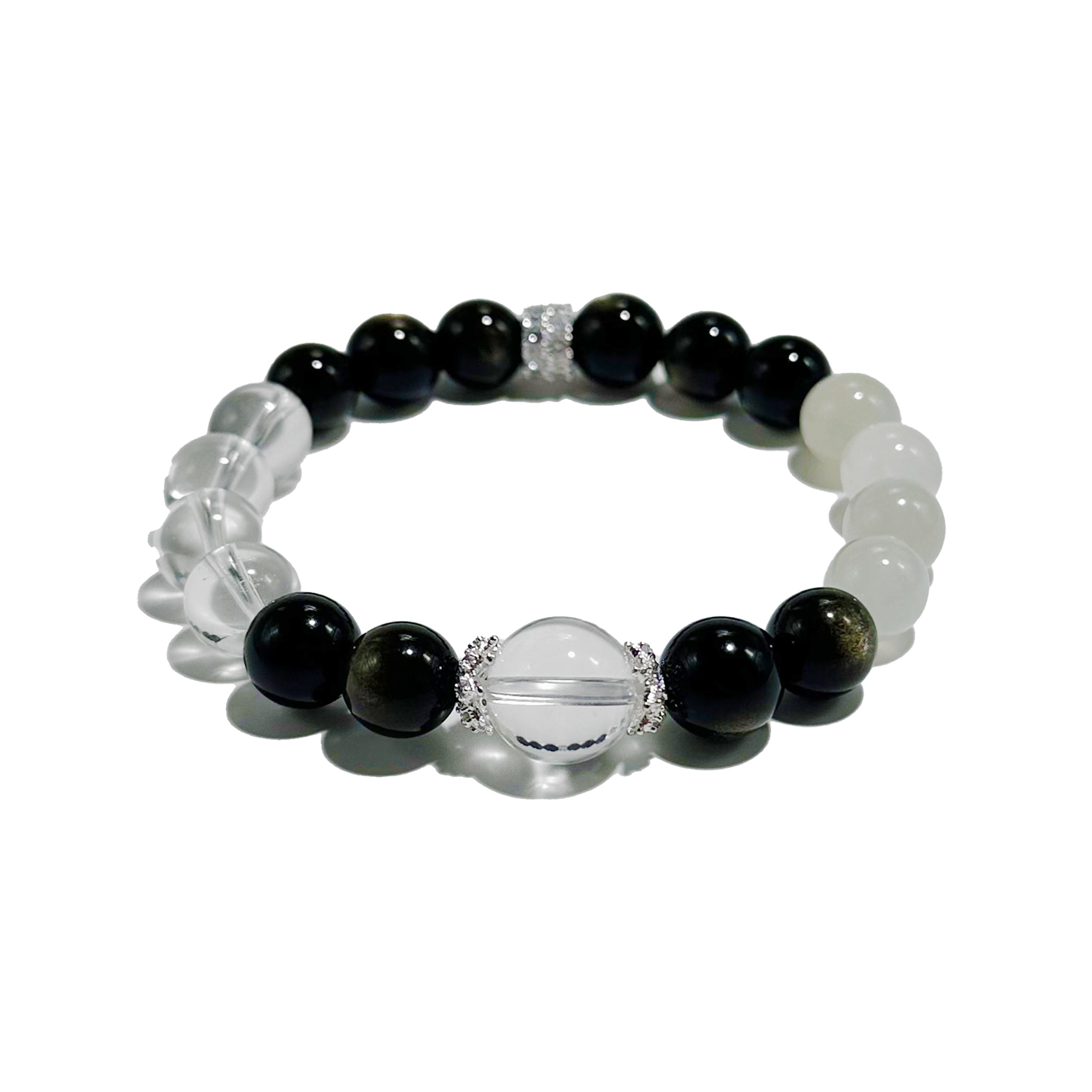 Balance Energy Bracelet – Obsidian, Clear Quartz & Moonstone - ASTROSOUL