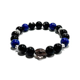 Cosmic Night – Obsidian, Lapis Lazuli & Smoky Quartz Bracelet - ASTROSOUL