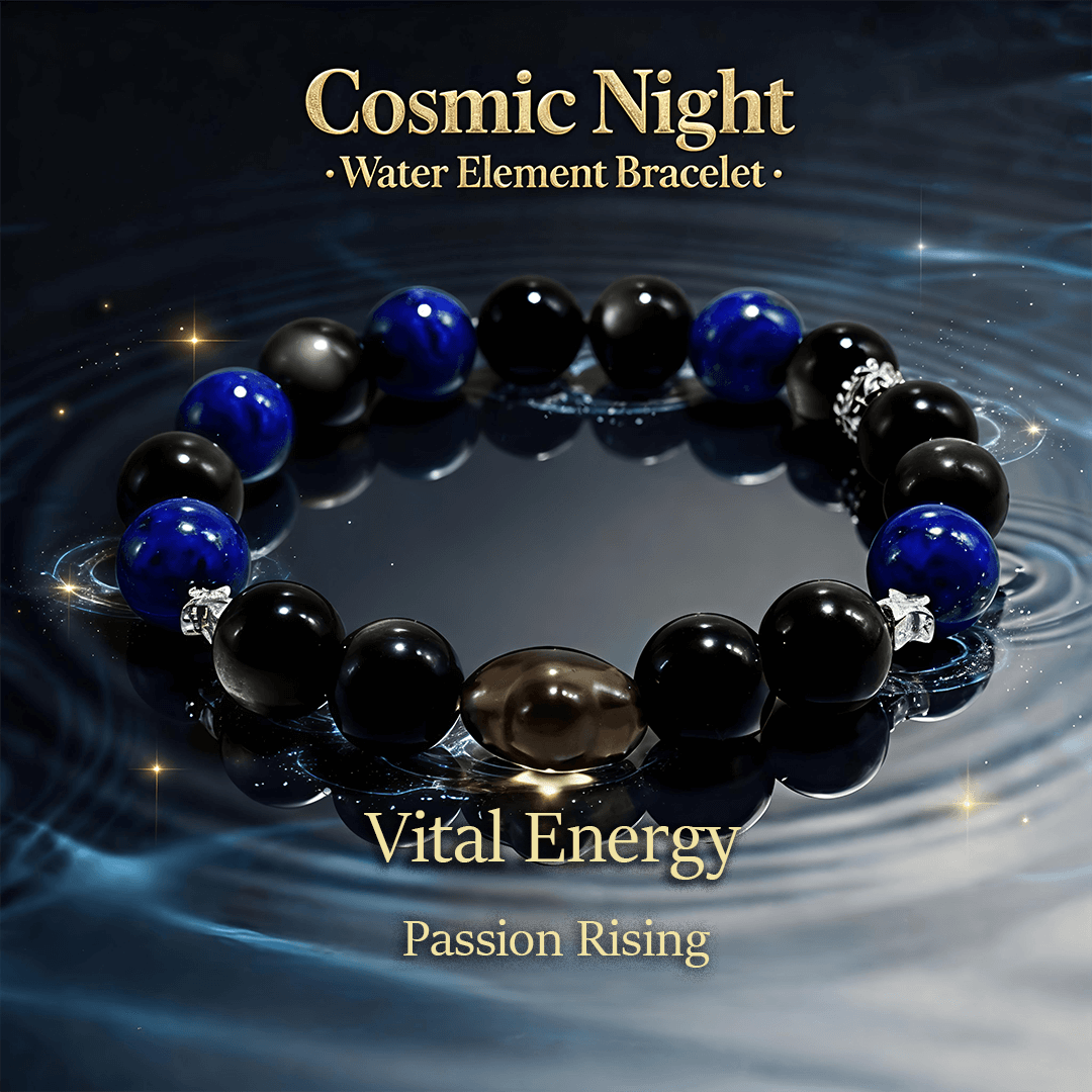 Cosmic Night – Obsidian, Lapis Lazuli & Smoky Quartz Bracelet - ASTROSOUL