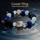 Cosmic Wing – Lapis Lazuli, Aquamarine & Rutilated Quartz Bracelet - ASTROSOUL