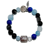 Cosmic Wing – Lapis Lazuli, Aquamarine & Rutilated Quartz Bracelet - ASTROSOUL