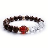Earth Flame – Rose Quartz & Agarwood crystal Bracelet - ASTROSOUL