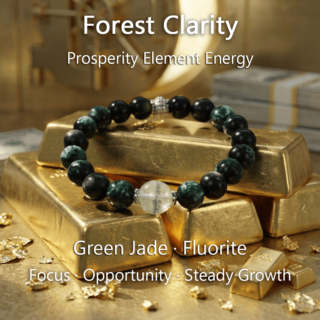 Forest Clarity – Green Jade & Fluorite crystal Bracelet - ASTROSOUL