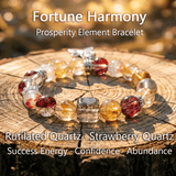 Fortune Harmony Bracelet – Rutilated Quartz & Strawberry Quartz - ASTROSOUL