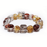 Fortune Harmony Bracelet – Rutilated Quartz & Strawberry Quartz - ASTROSOUL