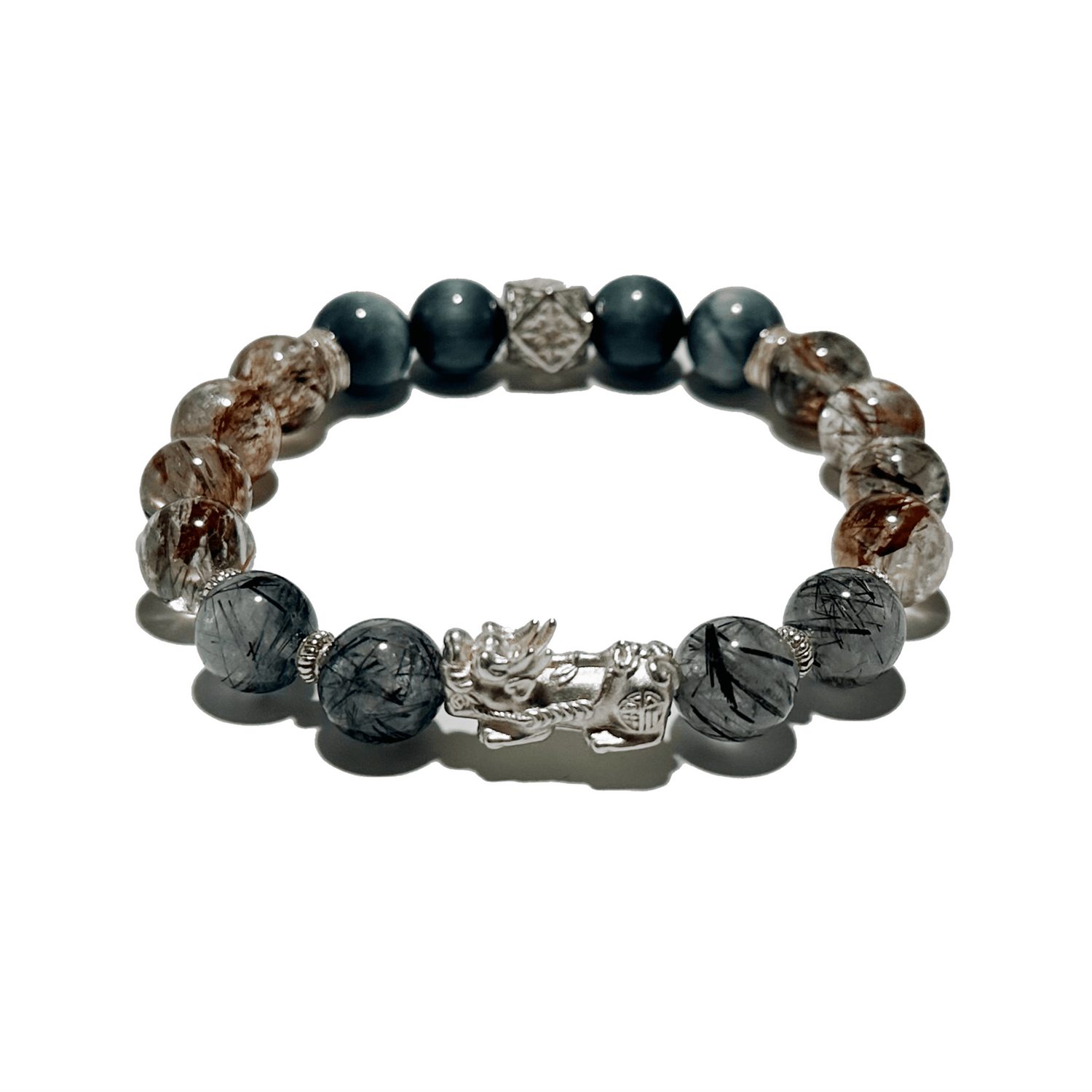 Fortune Shield Bracelet – Rutilated Quartz, Labradorite & Pixiu - ASTROSOUL