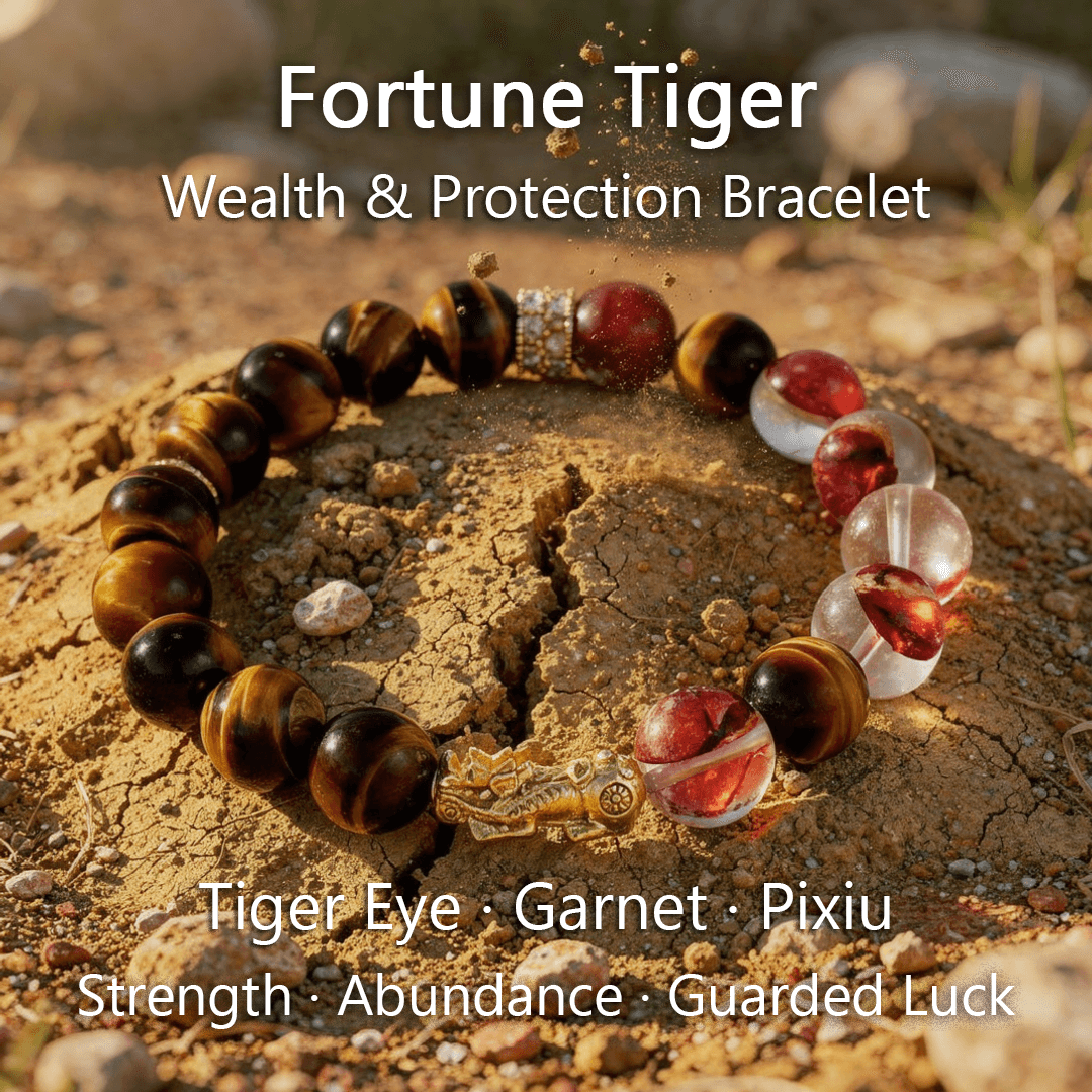 Fortune Tiger Bracelet – Tiger Eye, Garnet & Pixiu - ASTROSOUL