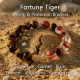 Fortune Tiger Bracelet – Tiger Eye, Garnet & Pixiu - ASTROSOUL