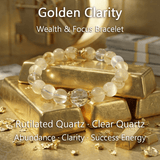 Golden Clarity – Rutilated Quartz & Clear Quartz crystal Bracelet - ASTROSOUL