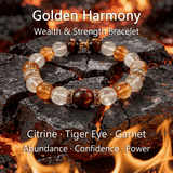 Golden Harmony Bracelet – Citrine, Tiger Eye & Garnet - ASTROSOUL