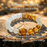 Golden Harmony – Tiger Eye, Citrine & Rutilated Quartz Bracelet - ASTROSOUL