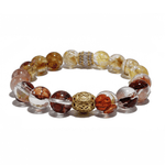 Golden Radiance Bracelet – Rutilated Quartz & Strawberry Quartz - ASTROSOUL