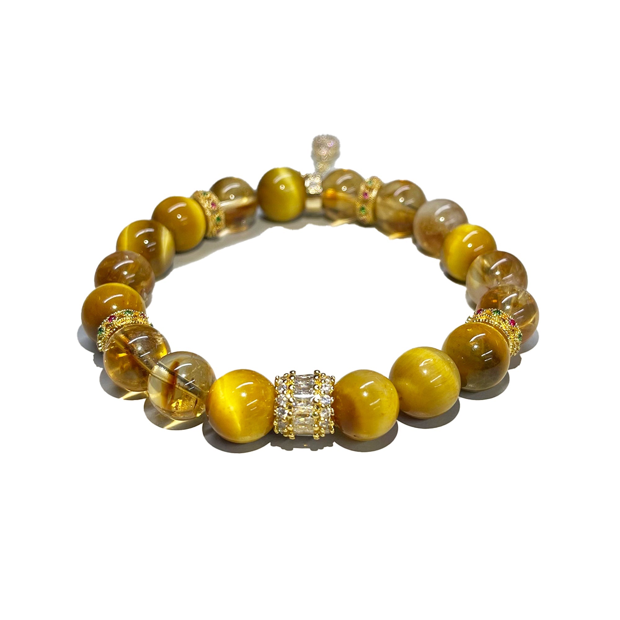 Golden Takin – Tiger Eye & Citrine Wealth crystal Bracelet - ASTROSOUL