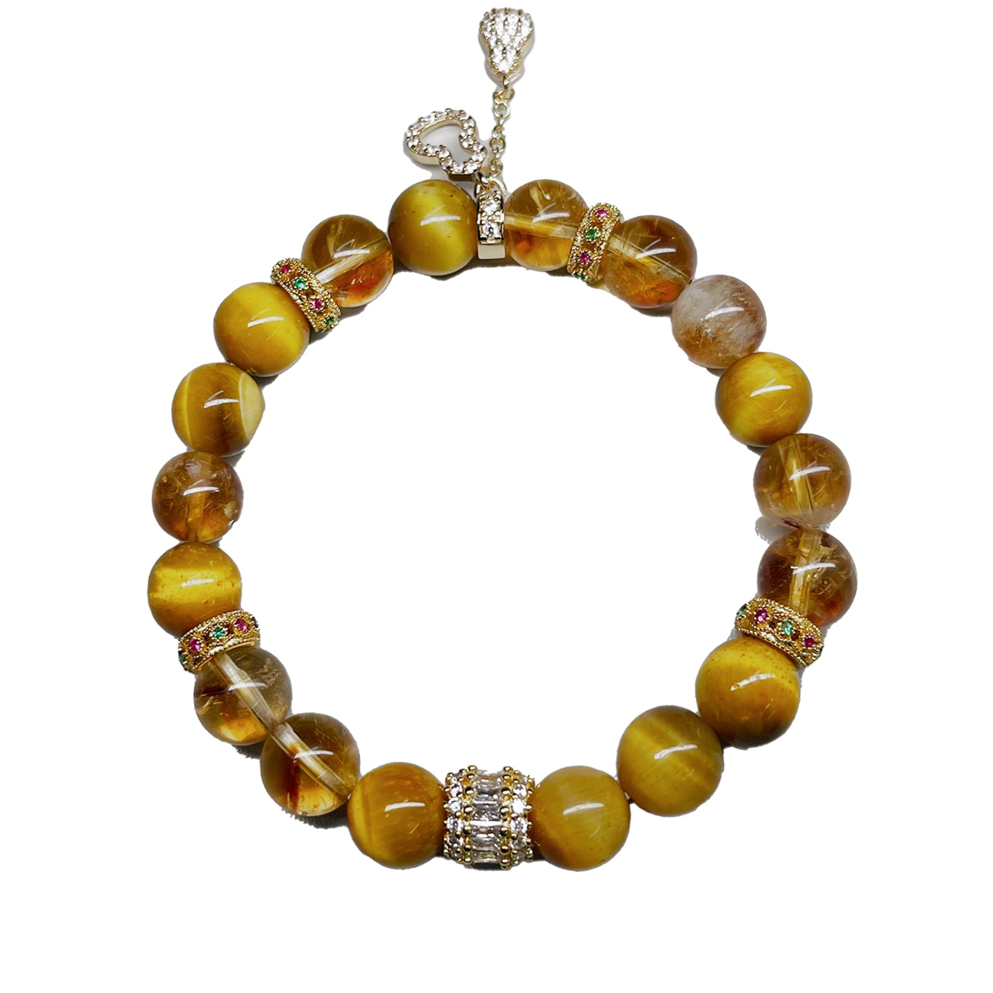 Golden Takin – Tiger Eye & Citrine Wealth crystal Bracelet - ASTROSOUL