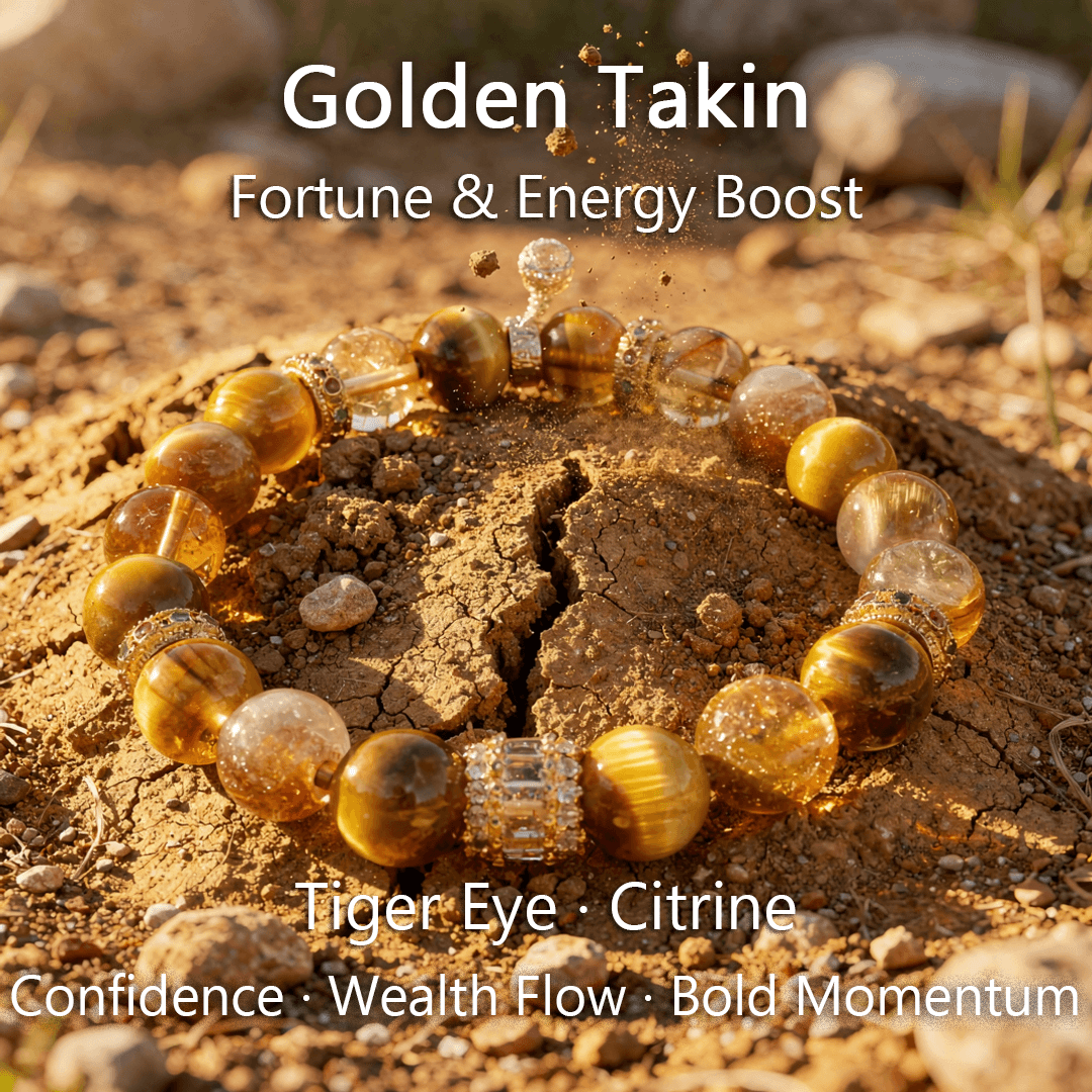 Golden Takin – Tiger Eye & Citrine Wealth crystal Bracelet - ASTROSOUL