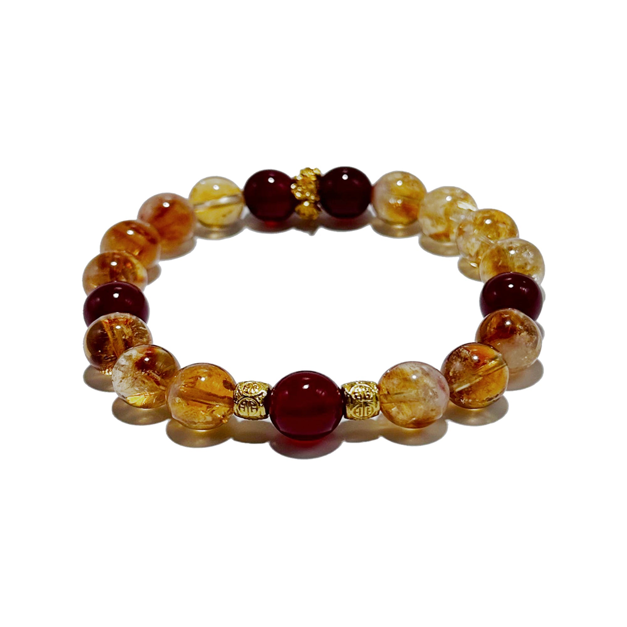 Golden Vitality – Citrine & Red Agate Bracelet - ASTROSOUL