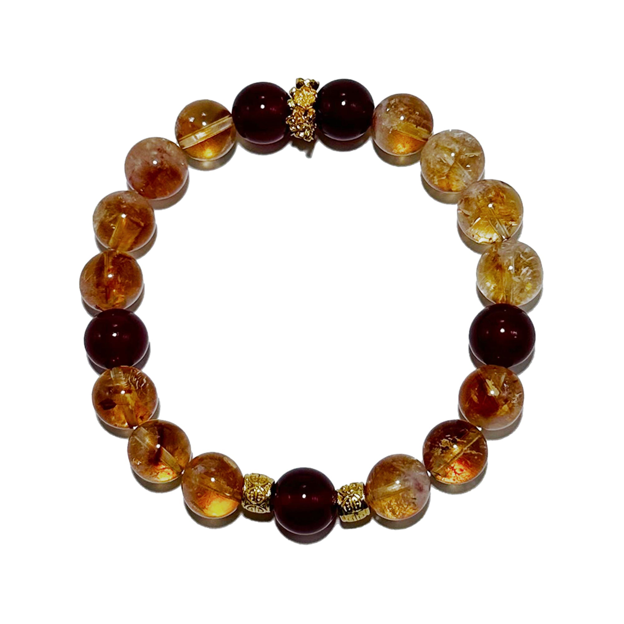 Golden Vitality – Citrine & Red Agate Bracelet - ASTROSOUL