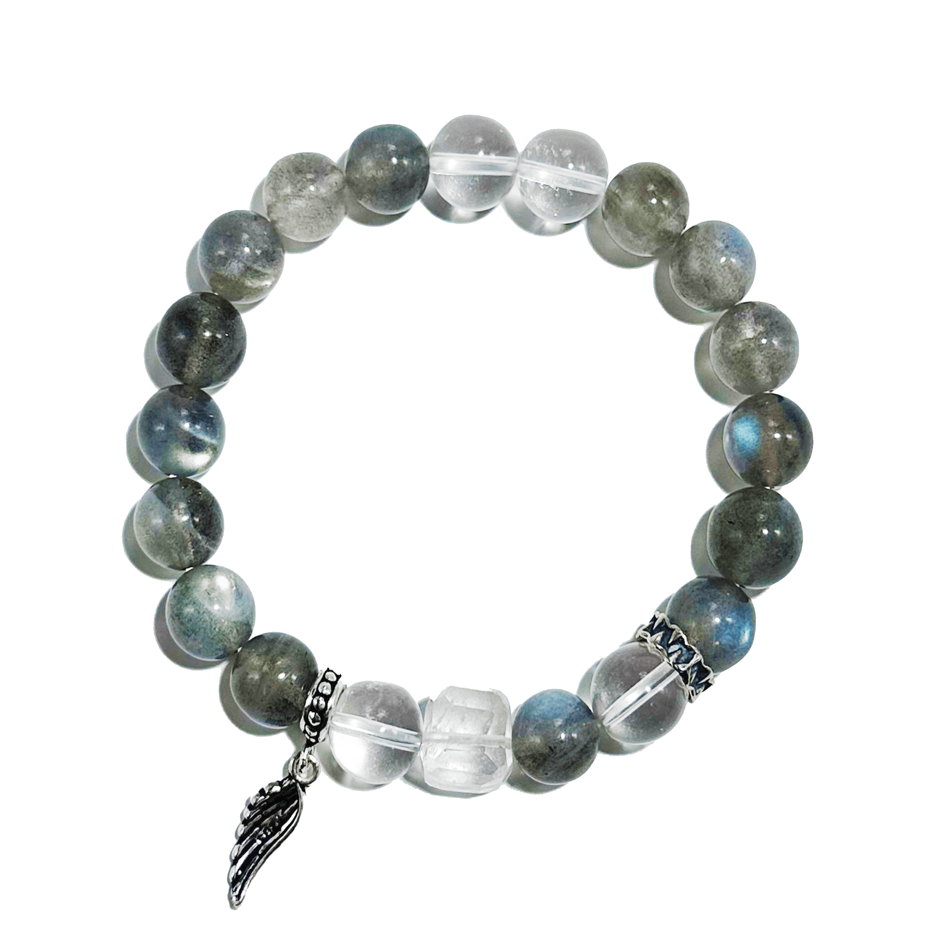 Guardian Wing Bracelet – Labradorite & Clear Quartz - ASTROSOUL