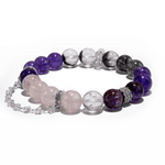 Harmony Glow – Amethyst, Rose Quartz & Rutilated Quartz Bracelet - ASTROSOUL