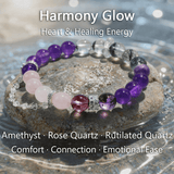 Harmony Glow – Amethyst, Rose Quartz & Rutilated Quartz Bracelet - ASTROSOUL
