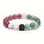 Harmony Spectrum – Strawberry Quartz, Green Aventurine & Clear Quartz Bracelet - ASTROSOUL