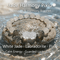 Jade Harmony Pixiu Bracelet – White Jade & Labradorite - ASTROSOUL