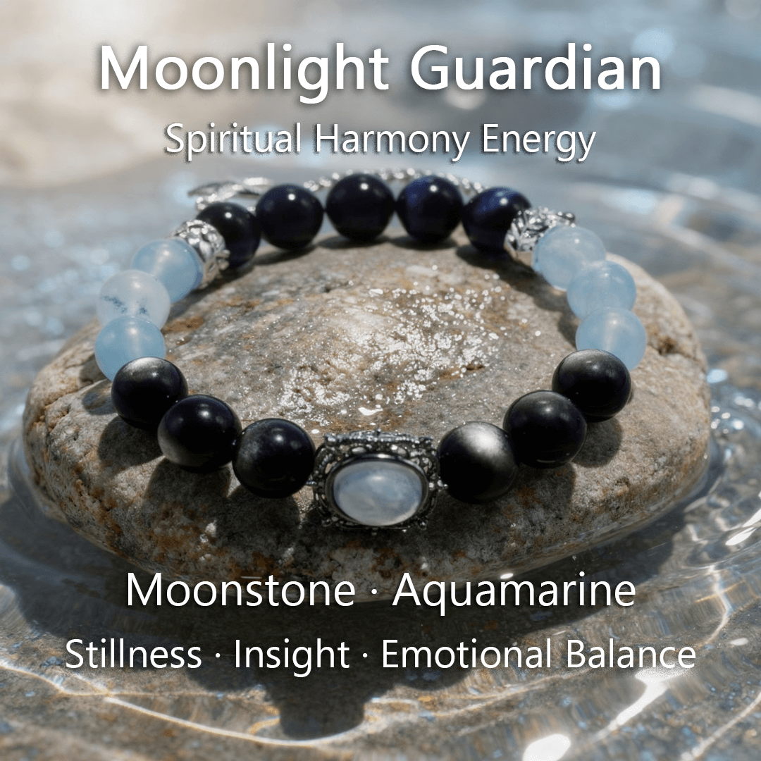 Moonlight Guardian – Moonstone & Aquamarine Bracelet - ASTROSOUL