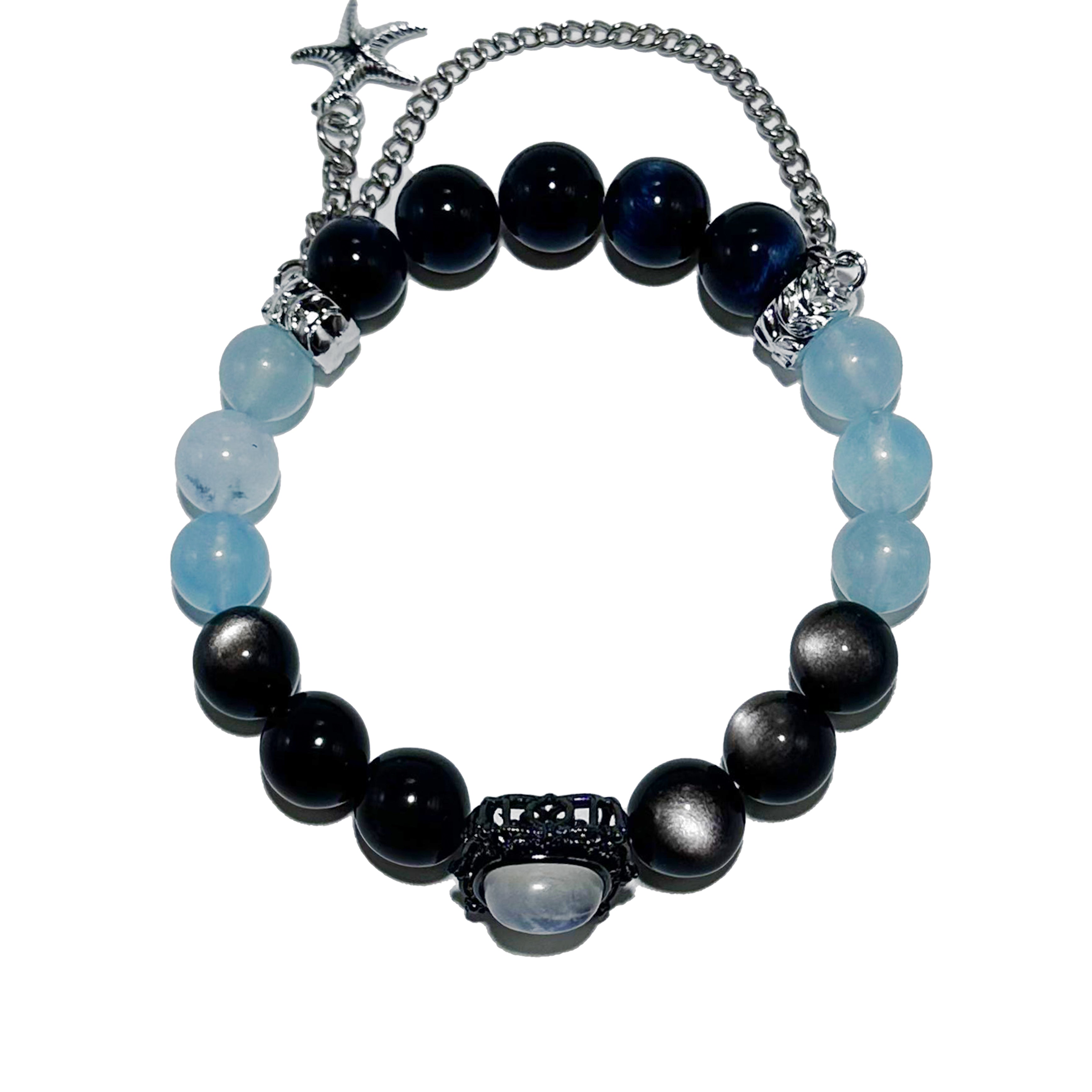 Moonlight Guardian – Moonstone & Aquamarine Bracelet - ASTROSOUL