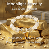 Moonlight Serenity – Moonstone & Clear Quartz Crystal Bracelet - ASTROSOUL