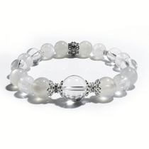 Moonlight Serenity – Moonstone & Clear Quartz Crystal Bracelet - ASTROSOUL