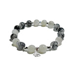 Moonlit Veil – White Moonstone & Black Rutilated Quartz Bracelet - ASTROSOUL