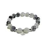 Moonlit Veil – White Moonstone & Black Rutilated Quartz Bracelet - ASTROSOUL