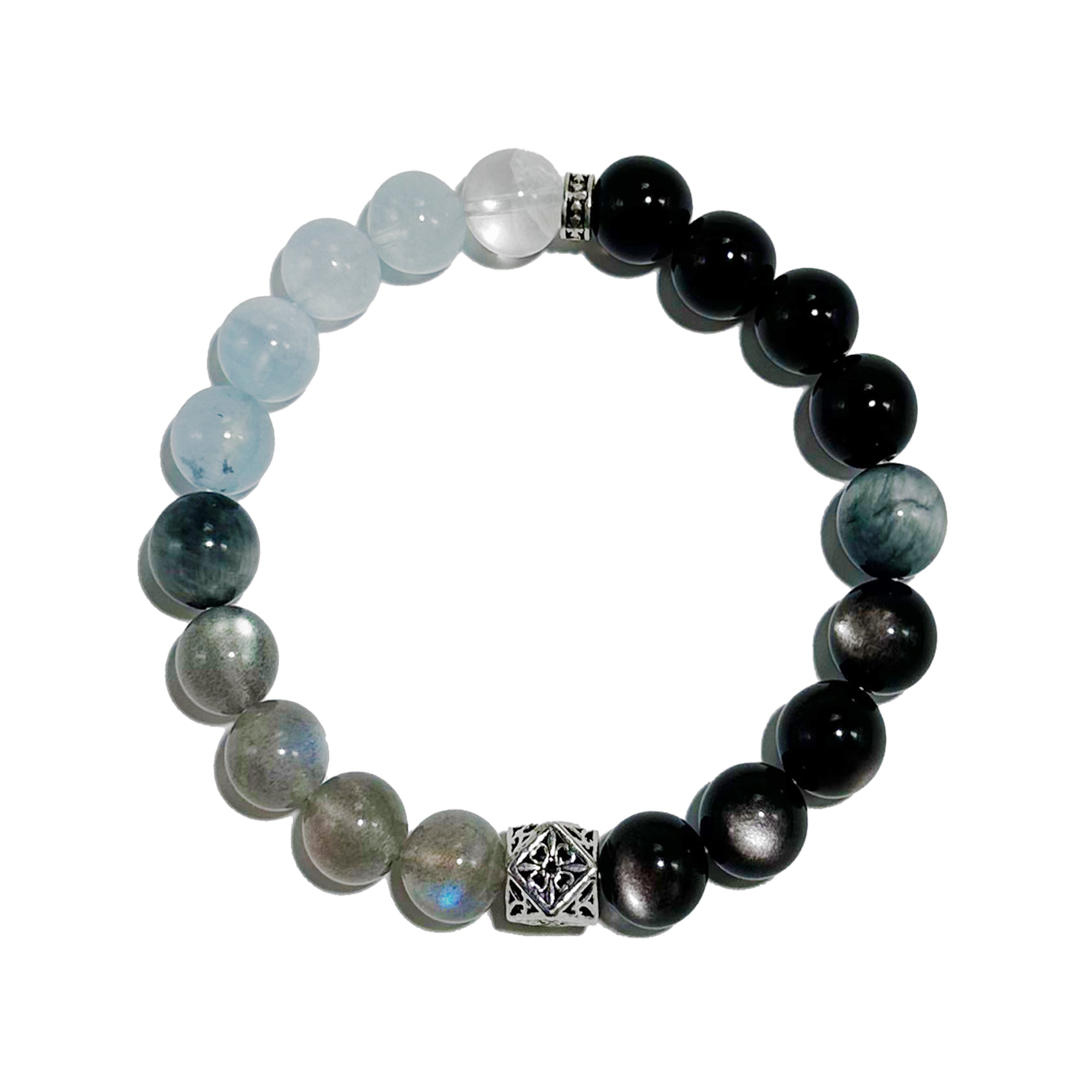 Night Sky Bracelet – Obsidian, Labradorite & Aquamarine - ASTROSOUL