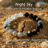 Night Sky Bracelet – Obsidian, Labradorite & Aquamarine - ASTROSOUL