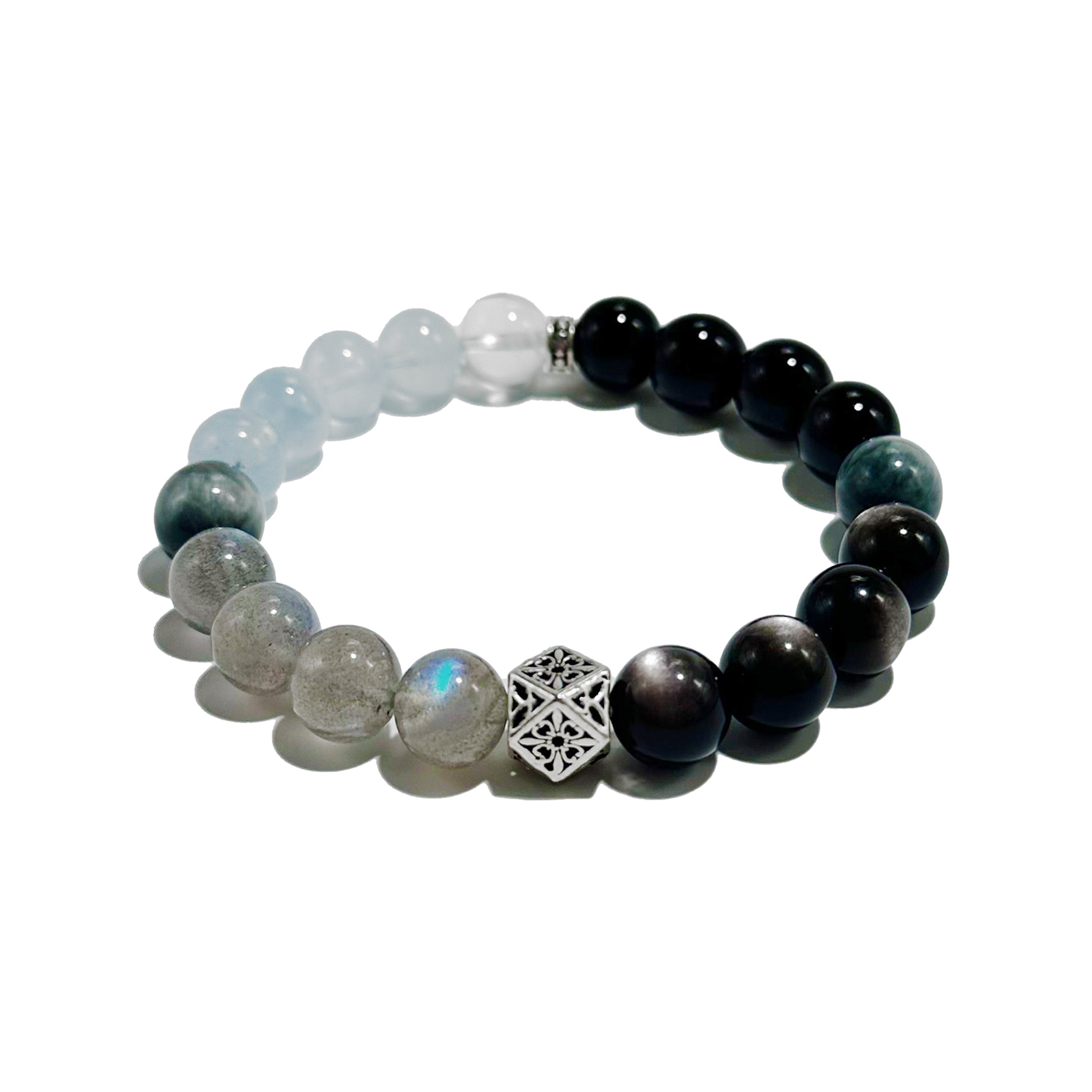 Night Sky Bracelet – Obsidian, Labradorite & Aquamarine - ASTROSOUL