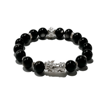 Obsidian Guardian – Black Obsidian Pixiu Crystal Bracelet - ASTROSOUL
