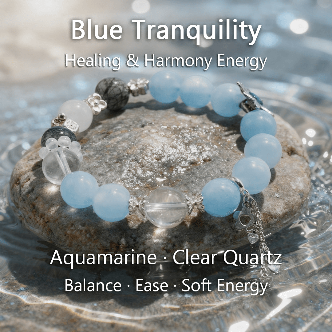 Ocean Guardian – Aquamarine & Mixed Gem crystal Bracelet - ASTROSOUL