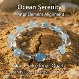 Ocean Serenity – Blue Chalcedony & Quartz crystal Bracelet - ASTROSOUL
