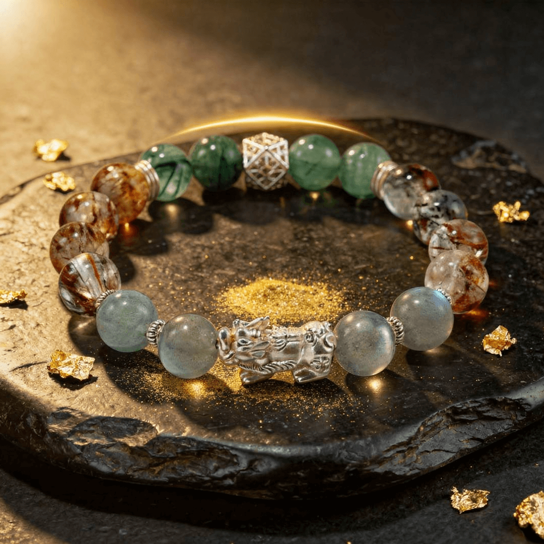 Prosperity Guardian Bracelet – Aventurine, Labradorite & Pixiu - ASTROSOUL