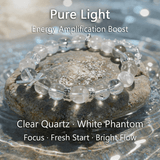 Pure Light – Clear Quartz & White Phantom Bracelet - ASTROSOUL