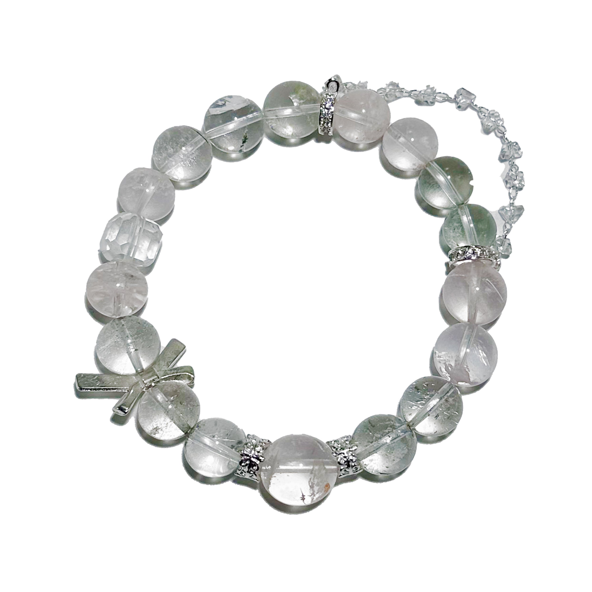 Pure Light – Clear Quartz & White Phantom Bracelet - ASTROSOUL