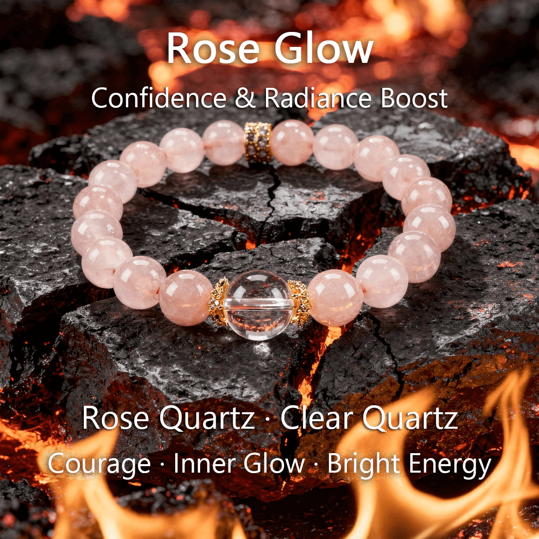 Rose Glow Bracelet – Rose Quartz & Clear Quartz - ASTROSOUL